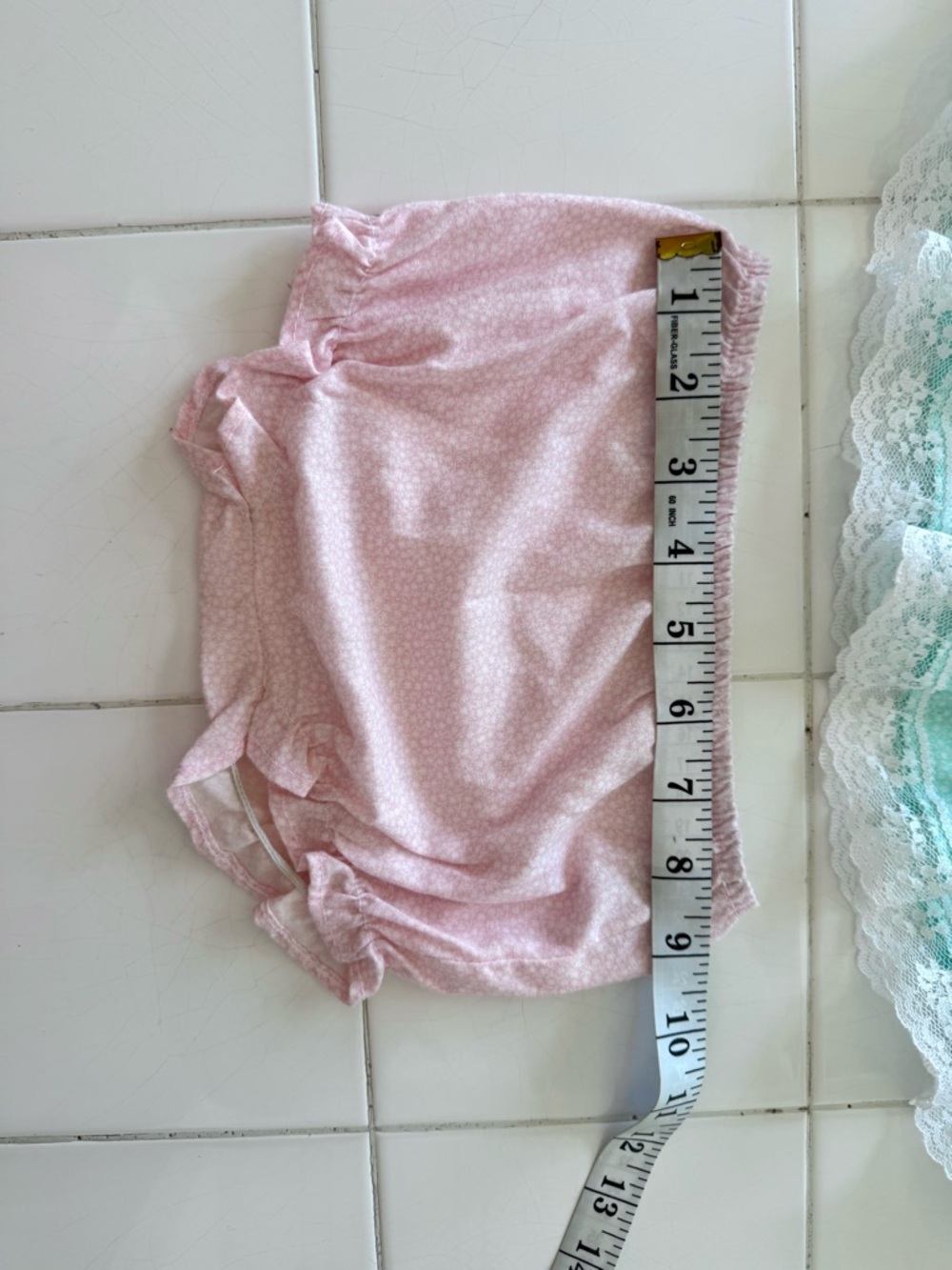 Vintage Baby Girl 6-9m Dress &Bloomer Set Roanna Pink Blue Ditzy Floral Lace 80s - Picture 12 of 14